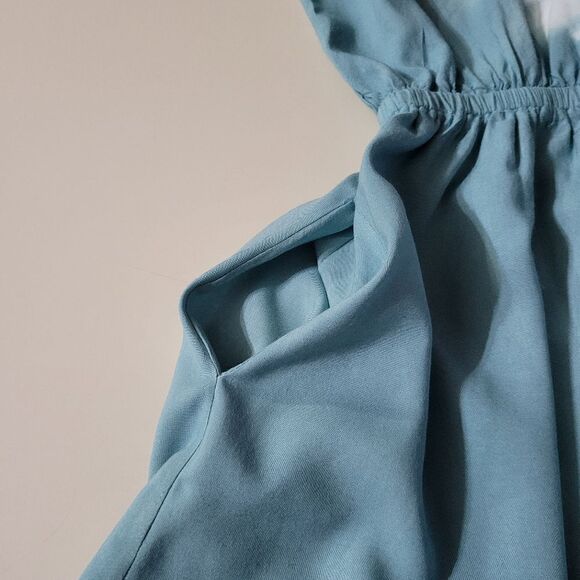 Promesa Women's Teal Surplice Romper - Picture 12 of 13